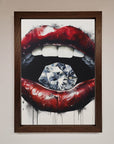 Diamond Lips Framed Poster