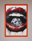 Diamond Lips Framed Poster