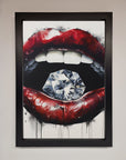 Diamond Lips Framed Poster