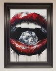 Diamond Lips Framed Poster