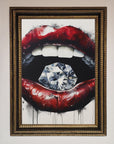 Diamond Lips Framed Poster