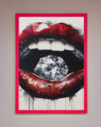 Diamond Lips Framed Poster
