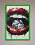 Diamond Lips Framed Poster