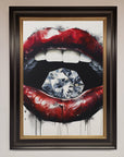 Diamond Lips Framed Poster