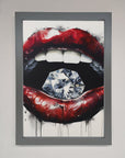 Diamond Lips Framed Poster
