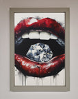 Diamond Lips Framed Poster