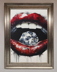 Diamond Lips Framed Poster