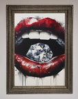 Diamond Lips Framed Poster