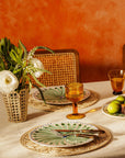 Peacock Dinner Plate, Green Set of 4