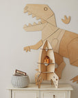 Dinosaur T Rex Wooden Wall Art Decoration