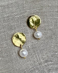 Freshwater Pearl Disc Earrings