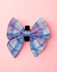 Dog Sailor Bow - Pink Tartan