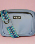 Crossbody Dog Walking Bag - Vegan Leather Slate Blue