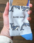 Save the Dolphin Bamboo Socks in Grey
