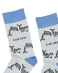 Save the Dolphin Bamboo Socks in Grey