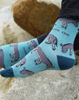 Save the Donkeys Bamboo Socks in Blue