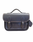 Leather Midi Satchel - Double Stitch - Graphite