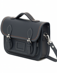 Leather Midi Satchel - Double Stitch - Graphite