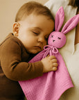 doudou lapin coton bio france papate rose