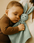 doudou peluche coton biologique lapin GOTS vert