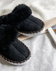Adult Natural Sheepskin Mules - Black