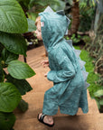 Toddler Bamboo Terry Dinosaur Poncho with Hood and Pockets