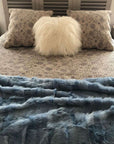 Cornish Blue Tuscan Shearling Throw, Luxury Handcrafted Sheepskin Rug, Premium Fleece Blanket, Duck Egg Blue Heirloom Piece by Wildash London at brixbailey.com