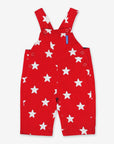Organic Twill Overalls with Red Stars, Adjustable Unisex Bib Pants for Kids, Soft Eco-Friendly Cotton Summer Outfit by Toby Tiger at brixbailey.com