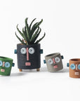 Dummy Robot Plant Flower Pot, Handmade Indoor / Outdoor Whimsical Ceramic Pots-3