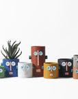 Dummy Robot Plant Flower Pot, Handmade Indoor / Outdoor Whimsical Ceramic Pots-0