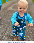 Adorable Arctic Adventure Pinguin Overalls for Kids - Soft Organic Cotton with Adjustable Straps and Snap Buttons by Toby Tiger at brixbailey.com