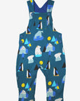 Adorable Arctic Adventure Pinguin Print Overalls for Kids - Soft Organic Cotton with Adjustable Straps and Snap Buttons by Toby Tiger at brixbailey.com
