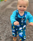 Adorable Arctic Adventure Pinguin Overalls for Kids - Soft Organic Cotton with Adjustable Straps and Snap Buttons by Toby Tiger at brixbailey.com