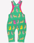 Sustainable Playful Kitten Print Overalls for Kids - Soft Organic Cotton Adjustable Eco-Friendly Romper in Grey Pink Yellow by Toby Tiger at brixbailey.com