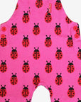 Baby Romper with Ladybug Print - Adjustable Organic Cotton Overalls for Easy Diaper Changes by Toby Tiger at brixbailey.com