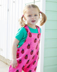 Baby Overalls with Ladybug Print - Adjustable Soft Organic Cotton Romper for Easy Diaper Changes by Toby Tiger at brixbailey.com