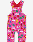 Premium organic cotton baby overalls with toy print, adjustable straps, GOTS certified, stylish and sustainable Toby Tiger design by Toby Tiger at brixbailey.com