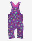 Premium organic cotton baby overalls with dreamy horse and apple print, adjustable straps, snap buttons, soft GOTS-certified fabric by Toby Tiger at brixbailey.com