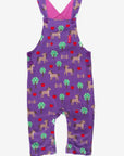 Premium organic cotton baby overall with horse and apple print, soft GOTS-certified fabric, adjustable straps, snap buttons for easy diaper change by Toby Tiger at brixbailey.com