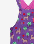 Premium organic cotton baby overalls with dreamy horse and apple print, adjustable straps, snap buttons, soft GOTS-certified jersey by Toby Tiger at brixbailey.com