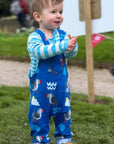 Premium organic cotton baby overalls with parrot diver print, stylish and comfortable for toddlers by Toby Tiger at brixbailey.com