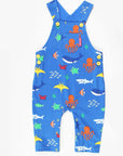 Premium Organic Cotton Kids Overalls with Adjustable Straps and Ocean Animal Print by Toby Tiger at brixbailey.com