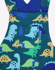 Premium Soft Organic Cotton Dinosaur Print Overalls for Kids - Adjustable Straps, Eco-Friendly Playwear in Blue Green Gray by Toby Tiger at brixbailey.com