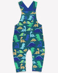 Premium Organic Cotton Dinosaur Print Overalls for Kids - Adjustable Soft Blue Green Gray Rompers with Chest Pocket by Toby Tiger at brixbailey.com