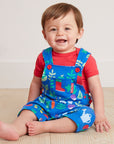 Sweet Little Gardeners in Adorable Organic Cotton Short Overalls with Adjustable Straps and Snap Buttons by Toby Tiger at brixbailey.com