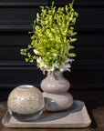 VASE SKRZYSZOW S- H16 D14 cm - TAUPE