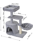 Danoo Cat Tree with Hammock and Den – Grey