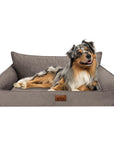 Hano Dog & Cat Bed with Removable Cover – Grey, L
