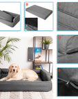 Mano Ergonomic Dog Bed with Removable Cover – Black, XL