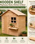 Wooden Playhouse Shelf Accessory - Outdoor Playhouse Serving Ledge